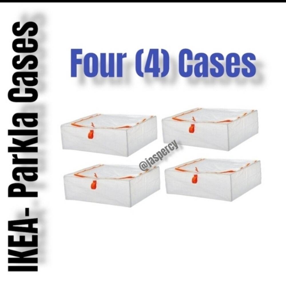 IKEA PÄRKLA Set of Four (4) Roomy Sturdy Storage Reusable Case Tote Travel Cube